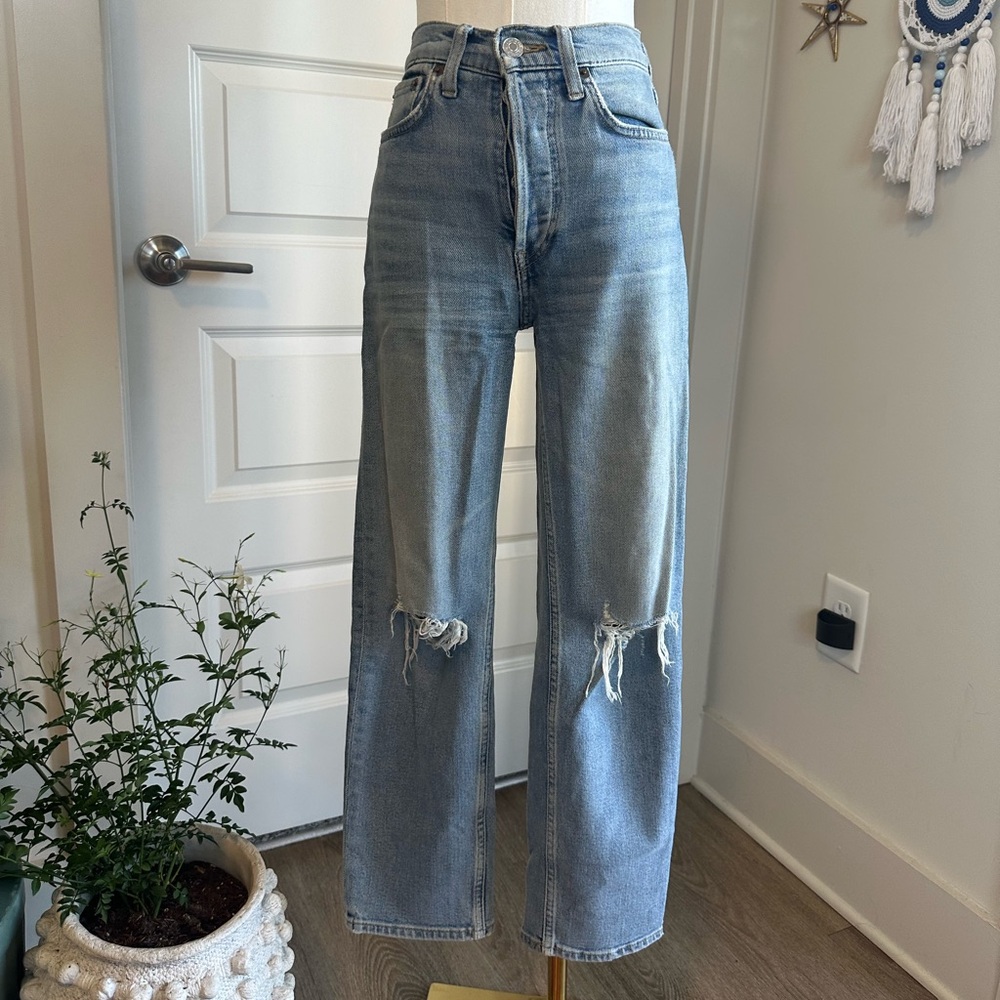 Re/Done 70s Stovepipe jeans with rips